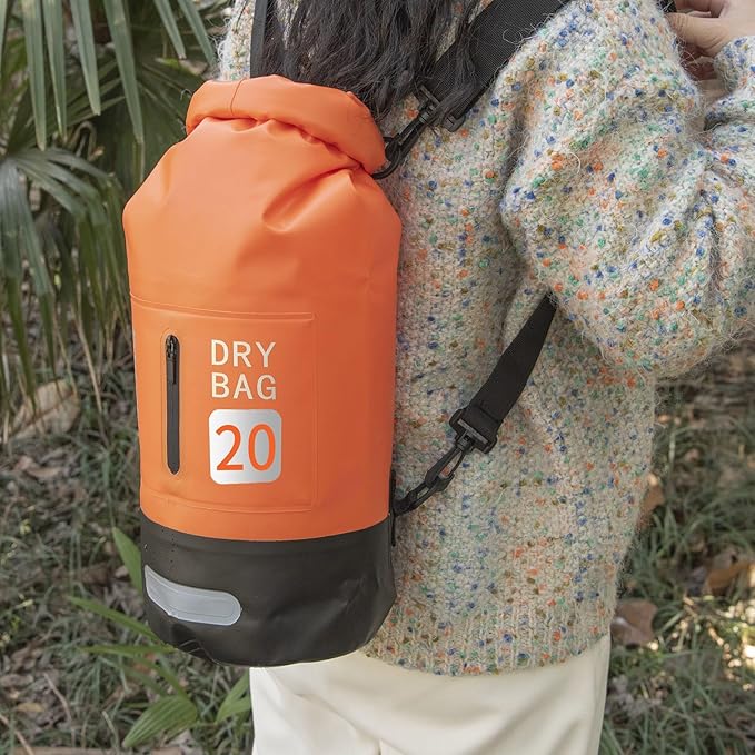 20L Dry Bag with Adjustable Shoulder Strap Water Proof Bag Dry Packs Water Proof Pack Sacks for Swimming Rafting Diving