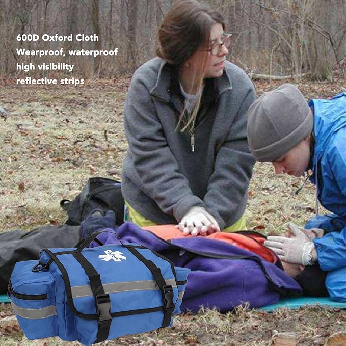 First Responder Bag Large Capacity Emergency Gear Bag with Shoulder Strap Waterproof and Reflective Ideal for Camping Hiking and Automotive Emergencies