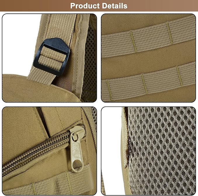 Large Capacity Men's Tactical Outdoor Backpack Oxford Cloth Camping Travel Duffle Bags Multi-pocket Hiking Daypack (A/Multicolor)