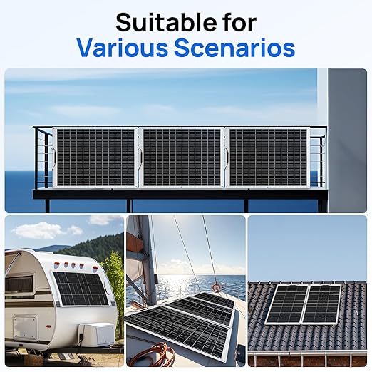 ECO-WORTHY 2pcs 130 Watt (260W) 12BB Flexible Solar Panels23.5% High-Efficiency Waterproof Monocrystalline Lightweight Solar Panel for RVBoatsCurved SurfacesRoofsCabin