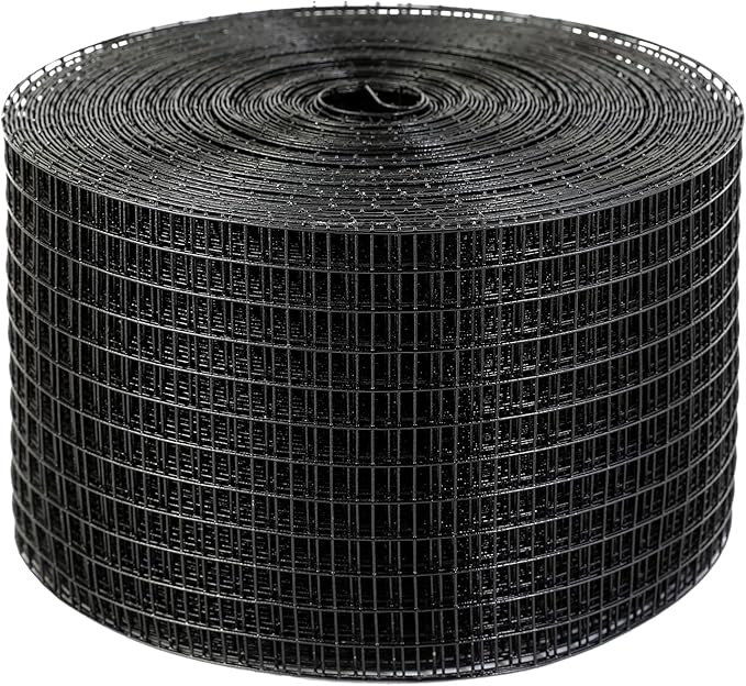 VEVOR Solar Panel Bird Guard 8inch x 98ft PVC Coated Wire Mesh Roll Kit with 100pcs Fasteners Critter Fence Pigeon Proofing Black