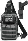 ATBP Tactical Sling Backpack Bag Pack for Men Military One Strap Shoulder Backpack Crossbody Bag With Holster 10 Liters