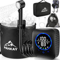 Portable Shower for Camping 8000mAh Rechargeable Camping Shower Pump with XL Foldable Bucket IPX8 Waterproof Surrounding Water Inlet 5 Pressure Modes Outdoor Shower Pump for Hiking Travel Pet