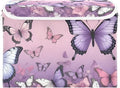 Storage Cube with Lid Purple Butterflies Print Collapsible Large Capacity Foldable Storage Basket Bin Organizer 16.5×12.6×11.8 IN