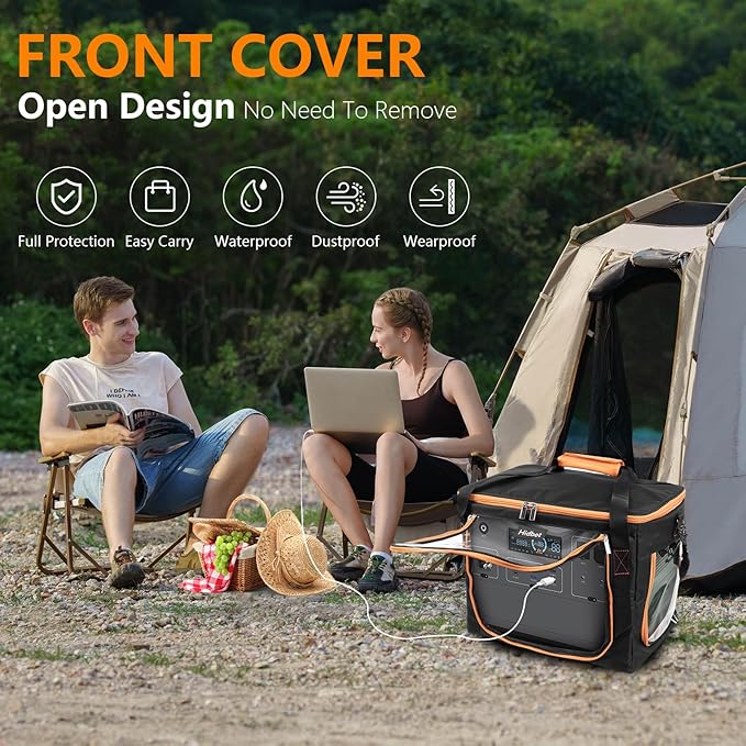 Travel Carrying Case for Anker SOLIX C1000Water-Resistant Protective Power Station Bag for Anker SOLIX C800 &amp C800 Plus with Waterproof Bottom and Front Pockets