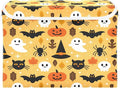 Large Collapsible Storage Bins with Lids Halloween Spooky Skull Pumpkin Black Cat Storage Baskets Organizer Containers with Handles for Nursery Clothes Toys