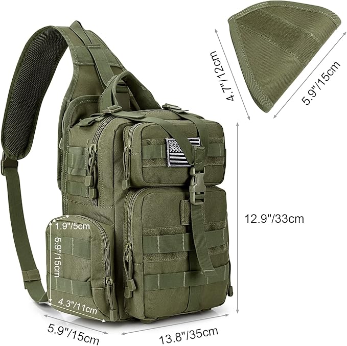 G4Free Large Tactical EDC Sling Bag Backpack Military Molle Bag Single Strap Shoulder Backpack for Men | EDC Adjustable Holder