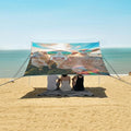 ALAZA Cows with Sunglasses Funny Beach Tent Sun Shelter UPF50+ Protection Beach Shade Canopy w/ 4 Sandbags for Outdoor Camping Fishing Backyard Fun Picnic 10x9 ft
