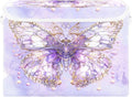 MNSRUU Containers Baskets with Lids Fantasy Purple Butterfly Foldable Storage Bins Organizer with Lid Collapsible Storage Boxes for Home Bedroom Closet Office