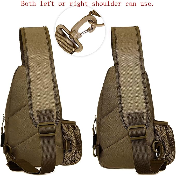 HUNTVP Small Tactical Sling Chest Pack Bag Molle Daypack Backpack Military Crossbody (Type2-Camo)