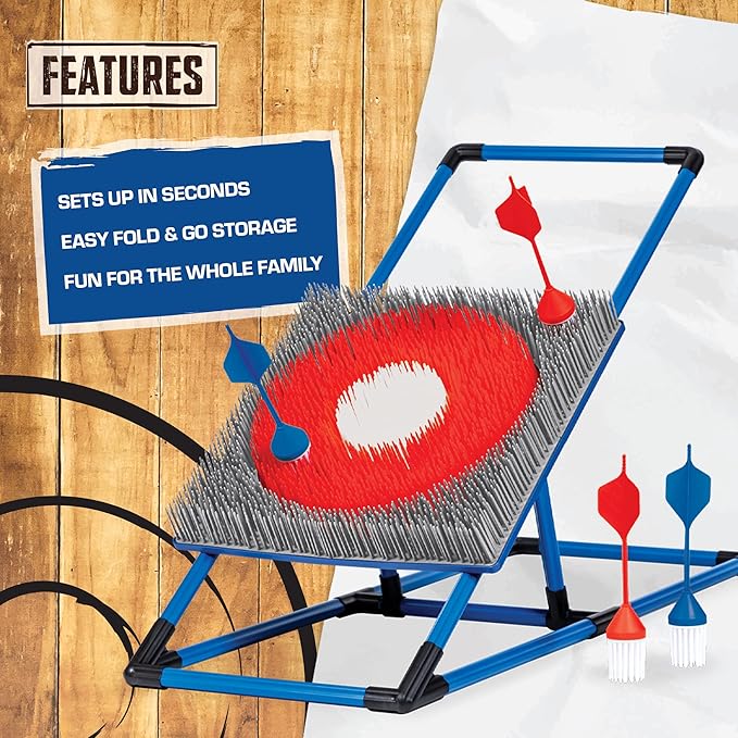 Eastpoint Axe Throw &amp Lawn Dart Target Sets - Bristle Axe Throwing Target &amp 2-in-1 Combo Backyard Game for Indoors and Outdoors