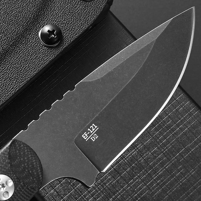 Eafengrow EF121 EDC Fixed Blade Knife D2 Blade Steel G10 Handle with Kydex Sheaths for Outdoor Activities Camping