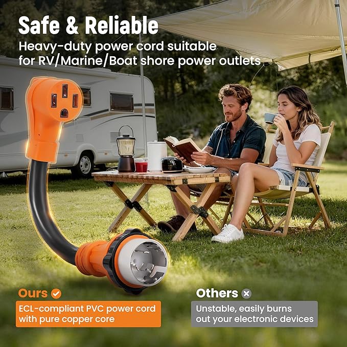maXpeedingrods NEMA SS2-50P Male to 14-50R Female Adapter Cable 50A to 50A RV Power Adapter with Twist Lock Design for Camper Trailer Yacht
