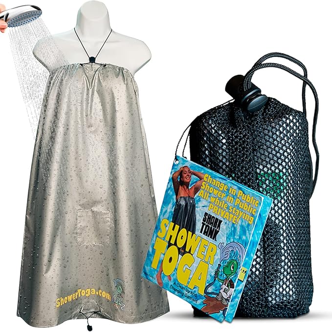 Shower Toga – Wearable Shower Garment Privacy RV &amp Camping Shower Shower to Go: Portable Camping Shower Best Outdoor Emergency Body Cleaning Device