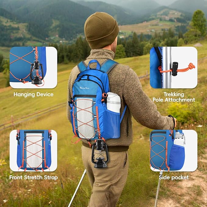 Seektop 20L Foldable Waterproof Hiking Backpack Ultralight Small Lightweight Daypack Packable Backpack for Men Woman
