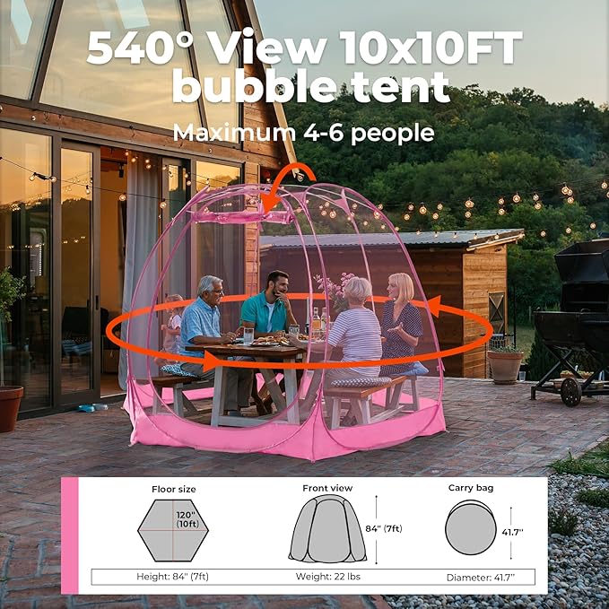 All Weather Proof Pod Pop Up Bubble Tent for 3-8 People Large Oversize Dome House Cold Protection Camping Tent Winter Instant Igloo for Outdoor Activities