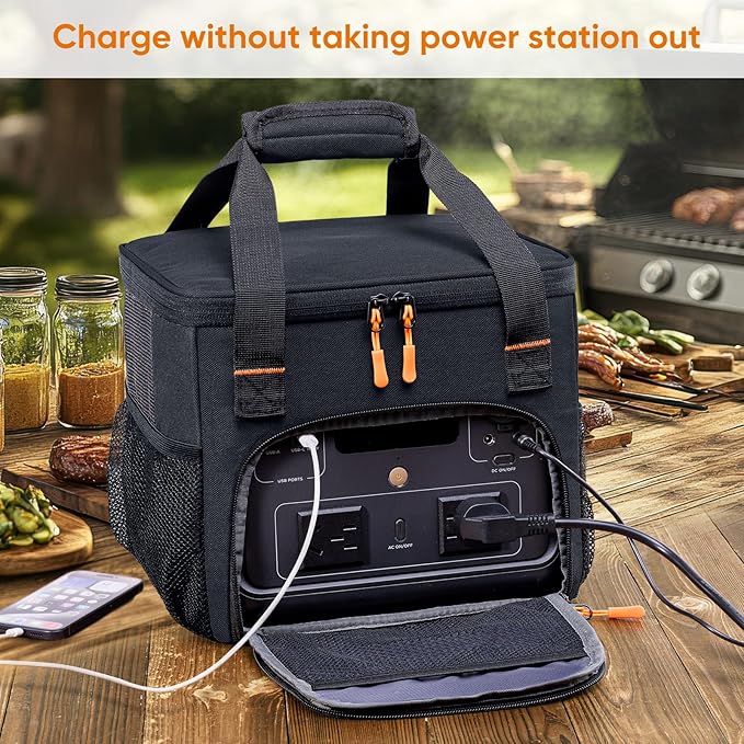 Heavy-Duty Portable Power Station Storage Bag Compatible with Ecoflow RIVER 2 Max and RIVER 2 Pro Solar Power Station Carrying Case for Outdoor Camping Essentials Case Only