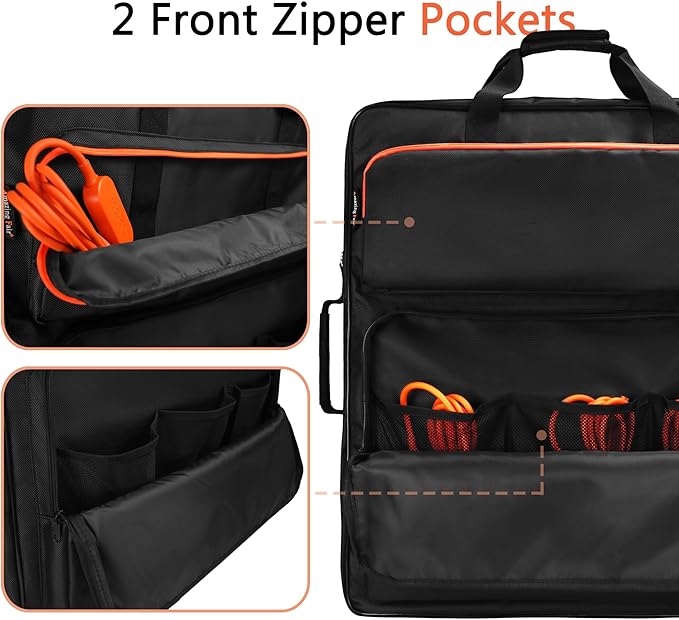 Solar Panel Storage Bag Compatible with 2 Jackery 100W / 200W Padded Portable Solar Panel Travel Bag Compatible with Jackery SolarSaga (100W | 25.2×22×4.5)