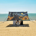 ALAZA Dogs Sunflowers Beach Tent Sun Shelter UPF50+ Protection Beach Shade Canopy w/ 4 Sandbags for Outdoor Camping Fishing Backyard Fun Picnic 10x9 ft