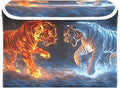 Storage Cube with Lid Animal Ice Fire Print 16.5×12.6×11.8 IN Collapsible Large Capacity Foldable Storage Basket Bin Organizer