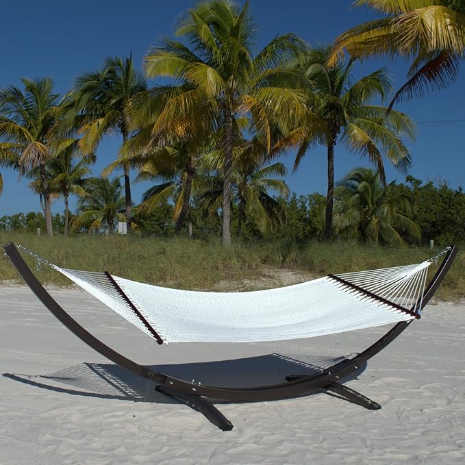 Jumbo Caribbean Hammock - 55 Inch - Soft-Spun Polyester - White