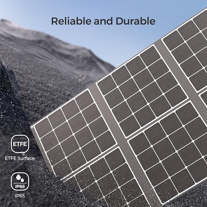 Renogy 400W Portable Solar Panel Foldable Monocrystalline Solar Blanket Huge Power Solar Panel Sunpower Solar Cells 23.7% High Efficiency for Power Station Outdoor Camping RV Solar Generator