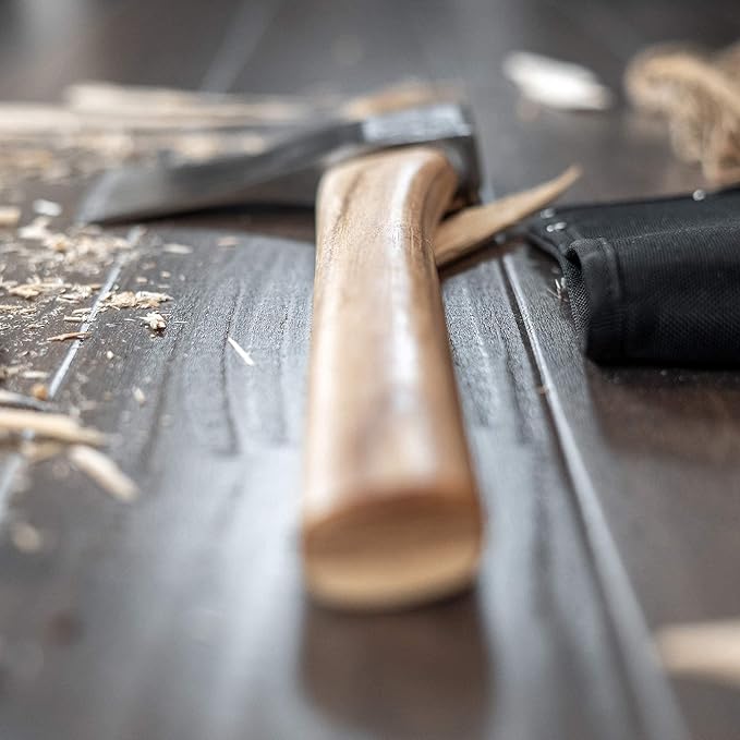 The Corporal (2nd Generation): World Axe Throwing League Premium Competition Throwing Axe with Throwing Hatchet Nylon Sheath and Hickory Wooden Handle (Patent Pending)