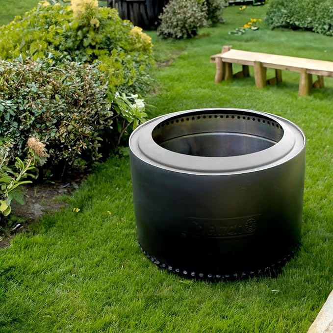 Coleman Cityscapes 15” Smokeless Fire Pit Round Wood Burning Fire Pit Outdoor Accessory for Backyard Deck Patio Black