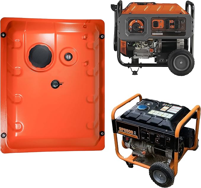 JMCHstore OEM Metal Generator Gas Fuel Tank for Generac GP5500 GP6500 RS5500 RS7000E GP7500E RS8000E XT8000E XT8500EFI 0H7510A / 0H75100SRV 5500w 6500 6500w 7500 389cc OHV Portable Generator Orange