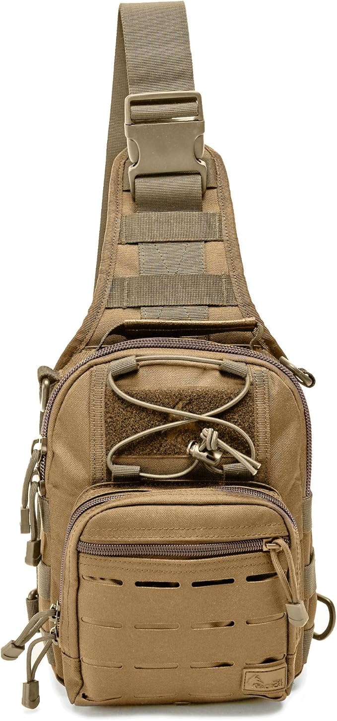 WOLF TACTICAL Compact EDC Sling Bag - Concealed Carry Shoulder Bag for Range Travel Hiking Outdoor Sports