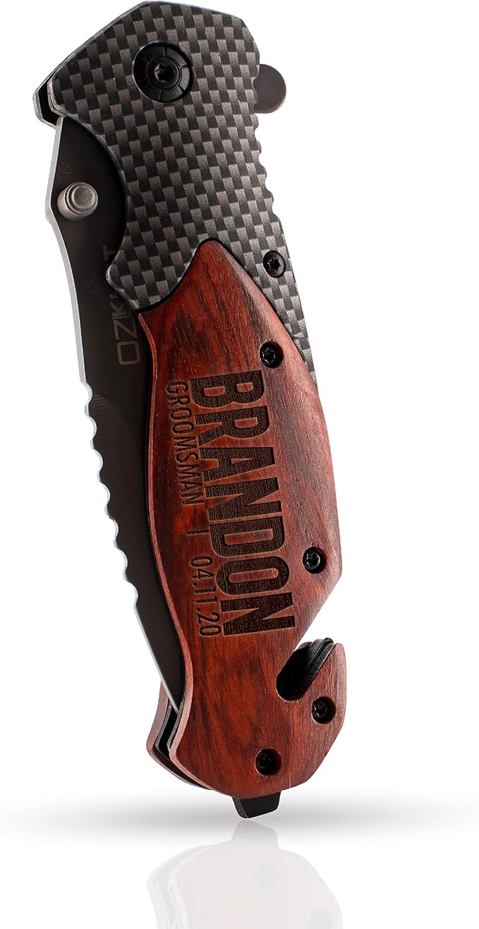 Set of 6 Groomsmen Gifts Personalized Groomsmen Pocket Knife w/Name Title &amp Date Groomsman Gift for Wedding Custom Groomsmen Gifts Pocket Knives Groomsman Gifts for Men