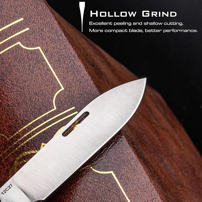 REALSTEEL Real Barlow RB-3 Folding KnifePocket KnivesColor Layering Steel HandleSlipjointNail Nick2.8 12C27 SteelDrop Point1.7ozIndoor Utility EDCGift for Men WomenCutting FruitCheseeBrea