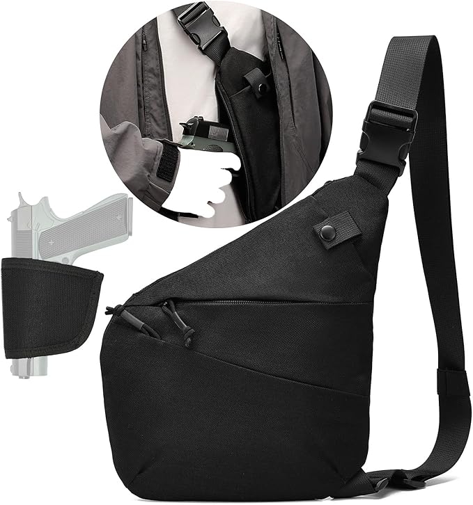 Tactical Crossbody Sling Bag for Men Women Anti Thief Conceal Carry Handgun Bag CCW Bags EDC Carry