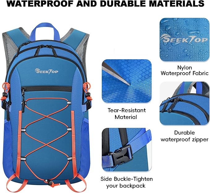 Seektop 20L Foldable Waterproof Hiking Backpack Ultralight Small Lightweight Daypack Packable Backpack for Men Woman