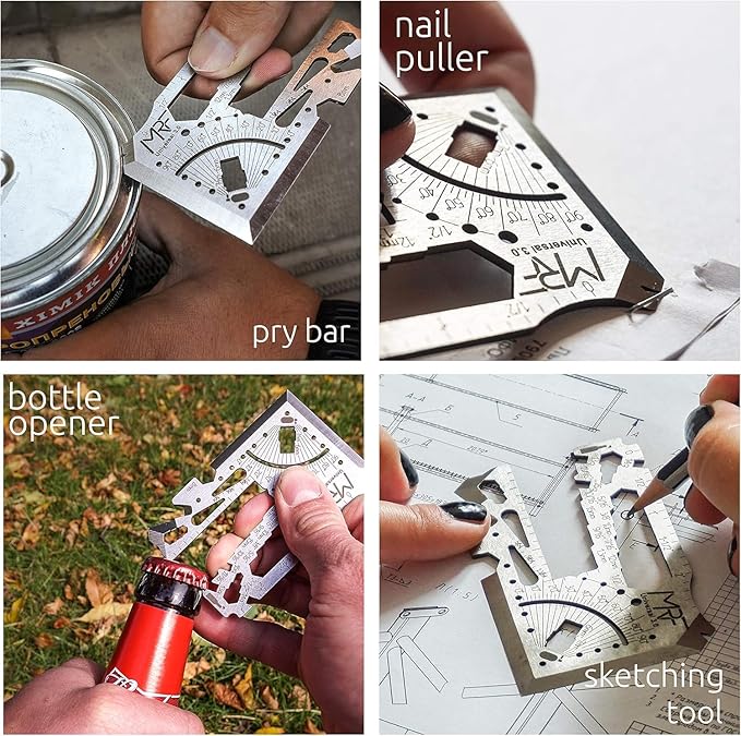 Universal 3.0 – 60+ Tools Credit Card Multitool with Knife – 440C Stainless Steel Wallet Multi Tool with Ruler Can &amp Bottle Opener for EDC Repairs &amp Outdoors | Combat Tested