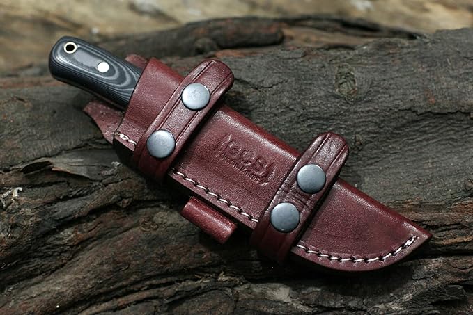 GCS Handmade G10 Handle D2 Tool Steel Tactical Hunting Knife with leather sheath Full tang blade designed for Hunting &amp EDC GCS 10