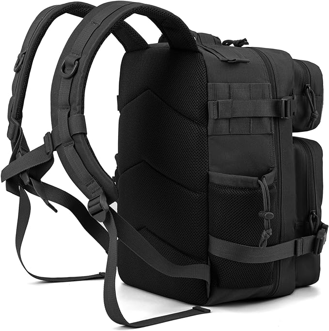 QT&ampQY 25L/45L Military Tactical Backpack For Men Molle Daypack 3 Day Bug Out Bag Hiking Rucksack With Bottle Holder