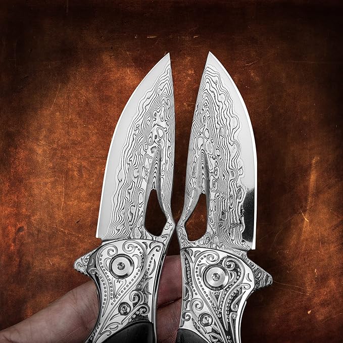 Handmade Damascus Steel Flipper Folding Knife with Pocket Clip Liner Lock Tactical Knife for Camping Hunting Fishing and EDC