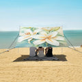 ALAZA A Graceful Collection of Lily Watercolor Beach Tent Sun Shelter Portable Canopy Sunshade for Outdoor Camping Picnics Backyard Fun 10x9 ft