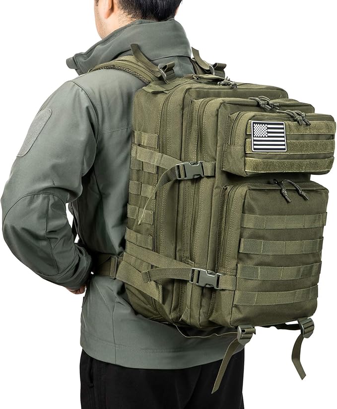 QT&ampQY 45L Military Tactical Backpacks Molle Army Assault Pack 3 Day Bug Out Bag Hiking Treeking Rucksack…