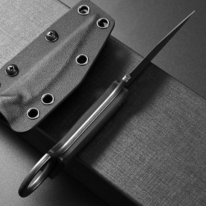 Gtkii GTK140 Fixed Blade Knife D2 Steel Blade G10 Handle EDC Tool Knife for Outdoor Camping Hiking Hunting(Black)