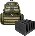 K-Cliffs Tactical Range Backpack – Lockable Bag for 5 Handguns Pouches – 900D Water‑Resistant with Rain Cover &amp USA Patch