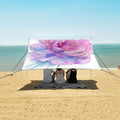 ALAZA Carnation Flower Ink Beach Tent Sun Shelter UPF50+ Protection Beach Shade Canopy w/ 4 Sandbags for Outdoor Camping Fishing Backyard Fun Picnic 10x9 ft