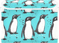Penguin Teal Storage Cube Bins Basket with Lid Collapsible Flip-top Fabric with Handle for Home Bedroom Closet Office 16.5×12.6×11.8 in