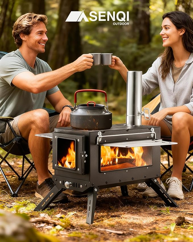 Camping Wood StoveWood Burning Tent StovePortable Hot Tent Stove for Camping Hunting Ice FishingCookingShelter