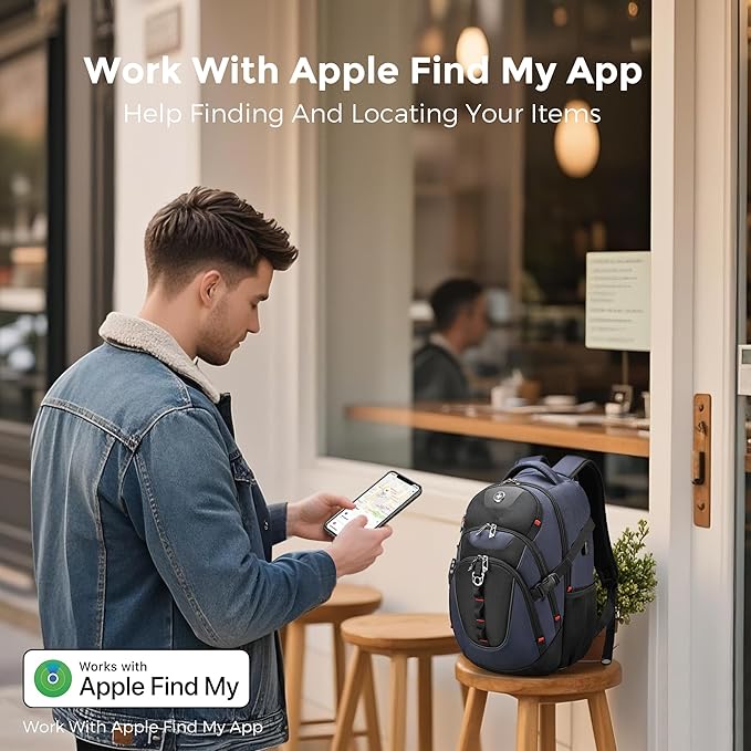 Swissdigital Design Travel Backpack for Men with Apple Find My Laptop Backpack with USB Charging Port RFID Protection Add-A-Bag System - Travel Backpack for Men-Finder Color Random | SD803BT013-12