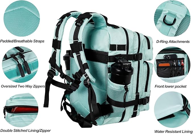 LHI Tactical Military Backpack for Men and Women 25L/35L Army Assault Pack Bag Small Rucksack with Bottle Holder