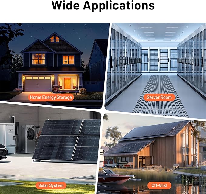 HumsiENK 48V 100Ah LiFePO4 Lithium Battery Bluetooth | UL1973 Tested | 3U Server Rack with Active Balancing &amp BYD Cells Max 5120Wh &amp 100A BMS for Off-Grid Solar System Backup Home Energy St
