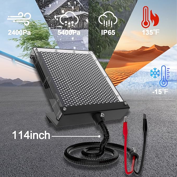 SOLPERK Solar Panel for Deer Feeder 12V 2W Black Waterproof Solar Battery Charger Deer Feeder Battery with Mounting Bracket and Alligator Clips Solar Panel 12 Volt