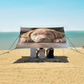 ALAZA A Brown Labrador Puppy Lies on The Floor Beach Tent Sun Shelter Portable Canopy Sunshade for Outdoor Camping Picnics Backyard Fun 10x9 ft